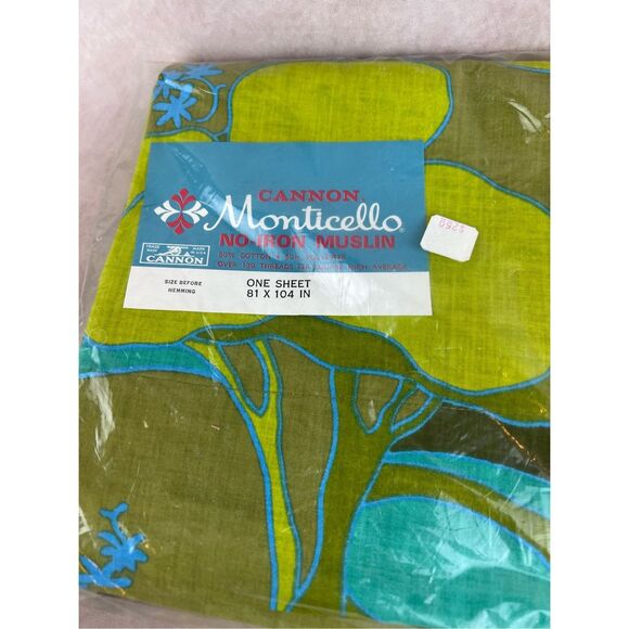 Vintage 1970s Cannon Monticello Mod Sheet Full Flat NOS - Picture 2 of 4